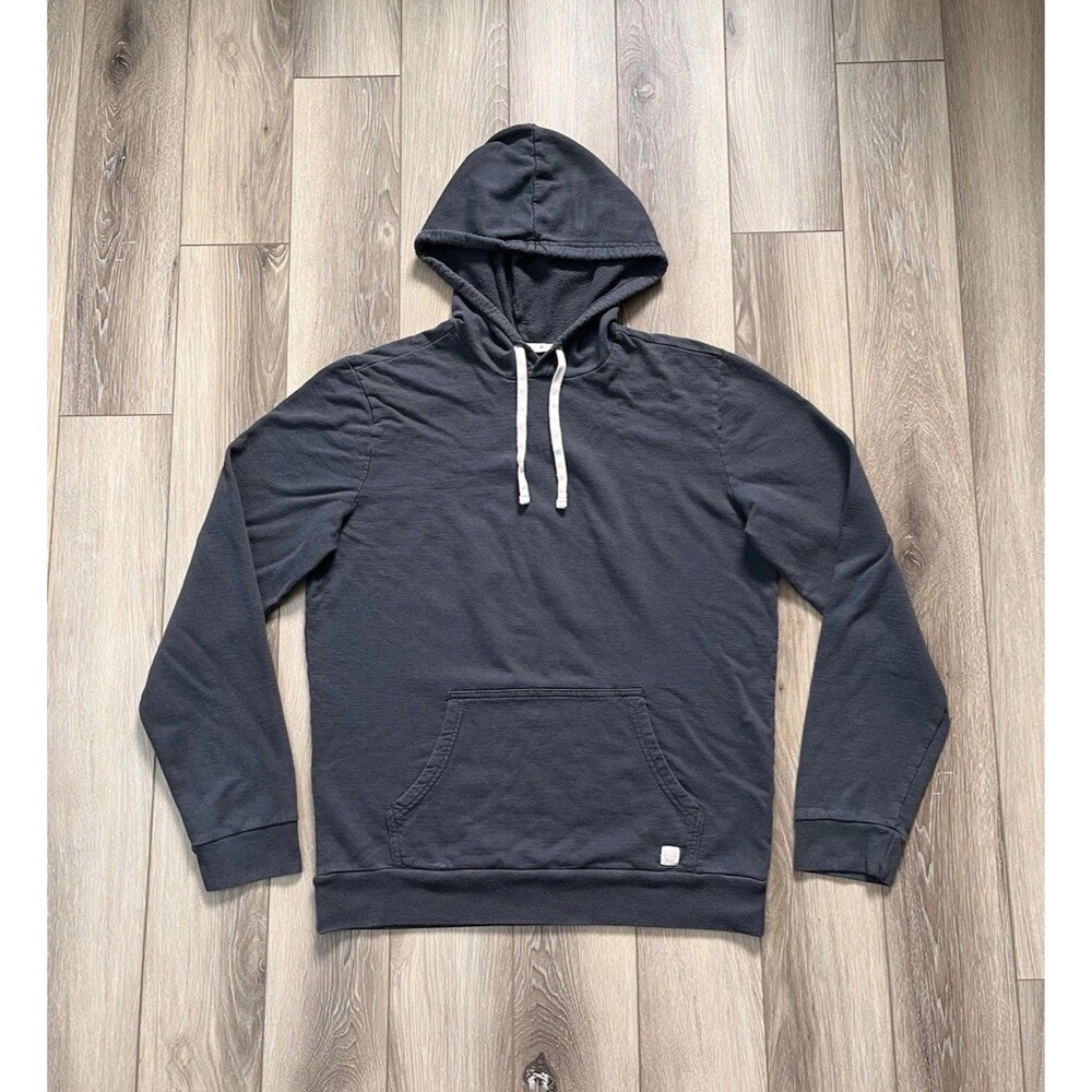 Marine Layer Hoodie Gray Solid Pullover Sweatshirt Front Pocket Mens Sz Medium